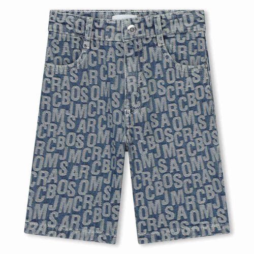 MARC JACOBS Jumbled Logo Denim Bermuda Shorts 4 - 6Y